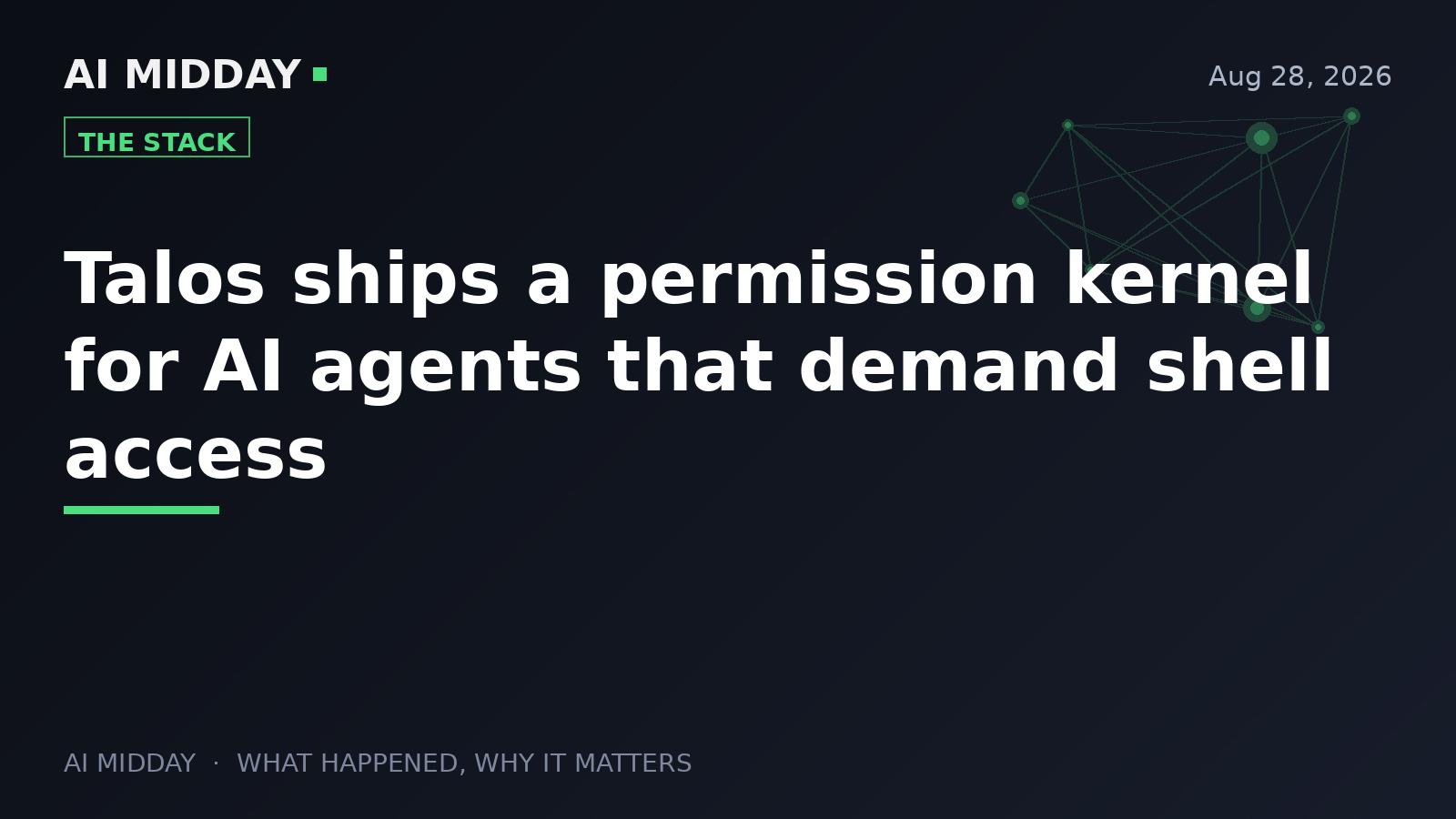 Talos ships a permission kernel for AI agents that demand shell access
