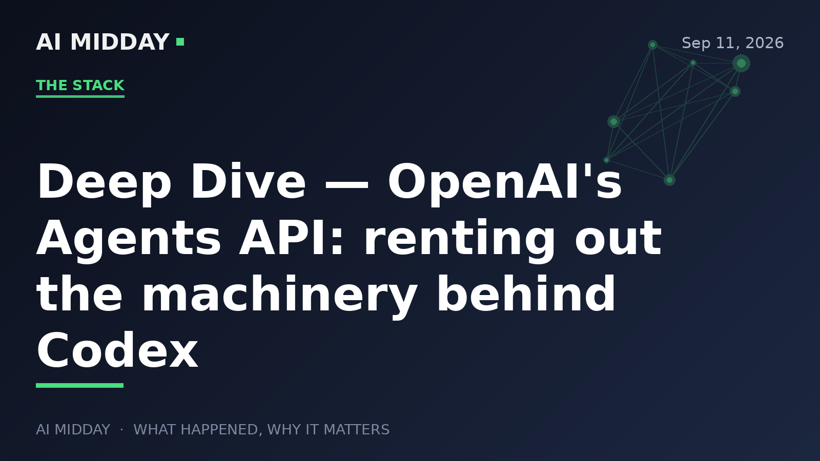 Deep Dive — OpenAI's Agents API: renting out the machinery behind Codex