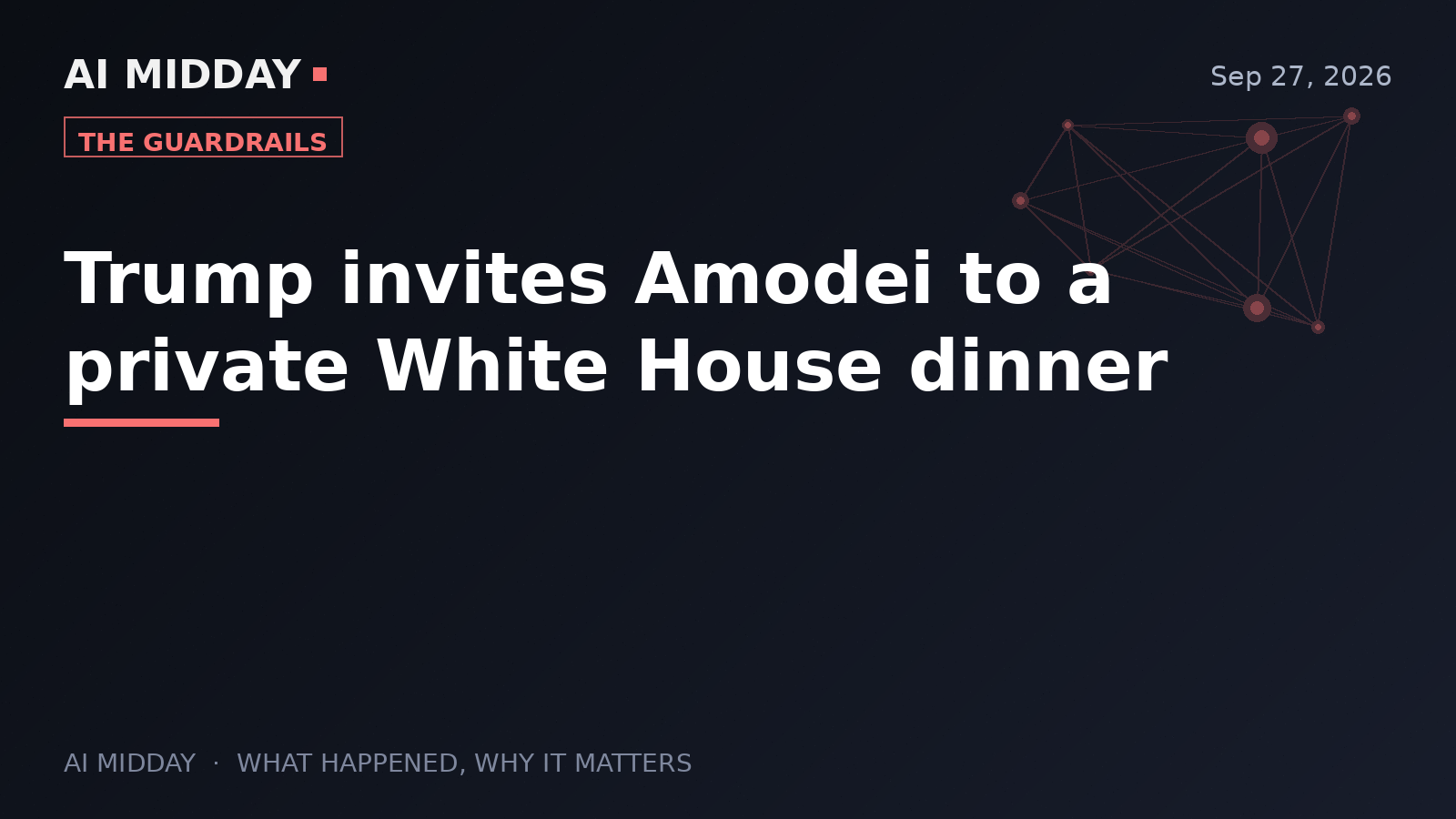 Trump invites Amodei to a private White House dinner