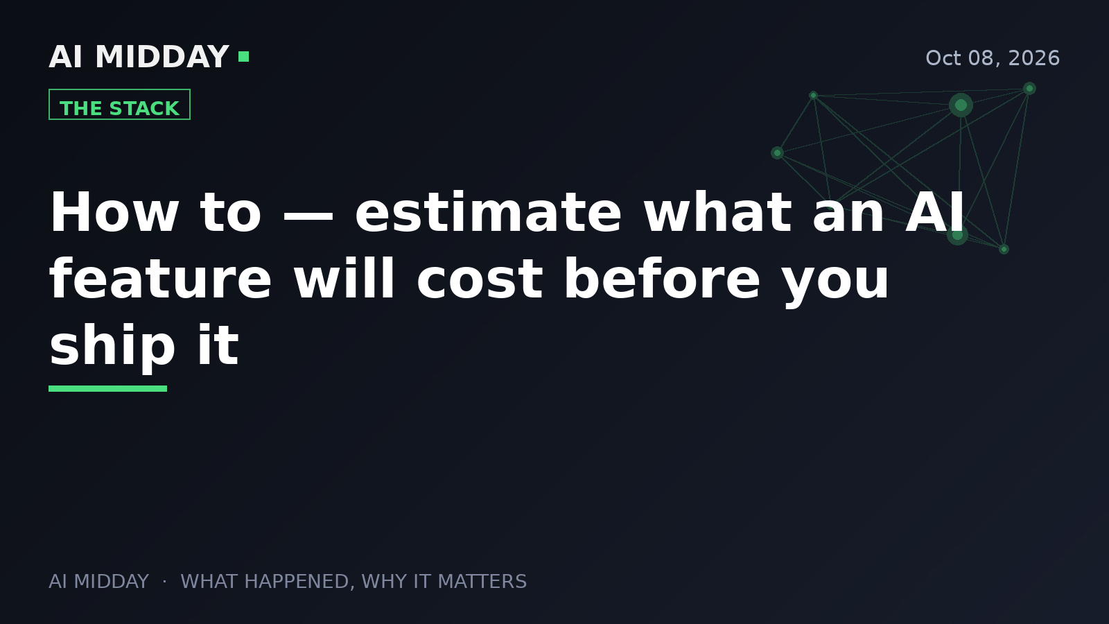 How to — estimate what an AI feature will cost before you ship it