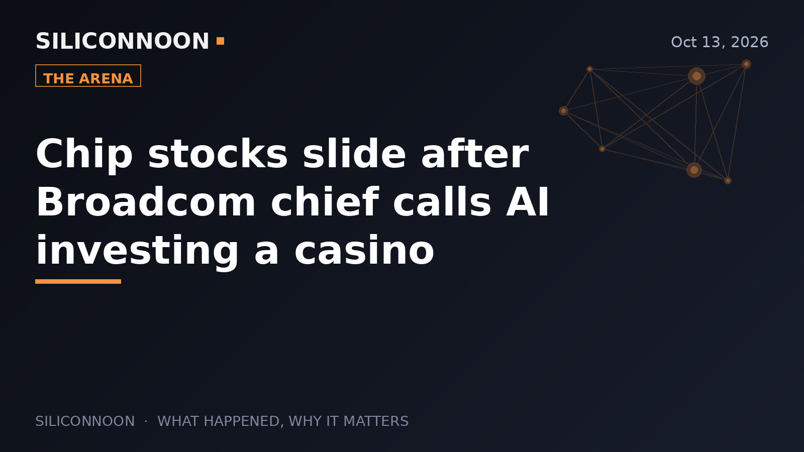 Chip stocks slide after Broadcom chief calls AI investing a casino