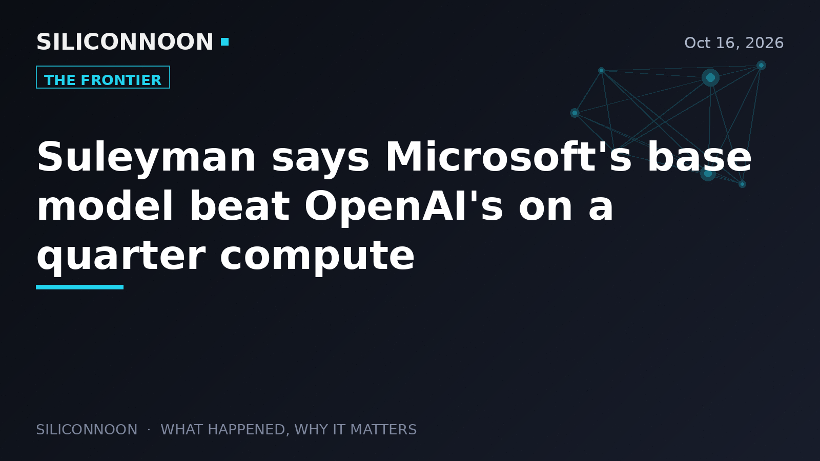 Suleyman says Microsoft's base model beat OpenAI's on a quarter compute