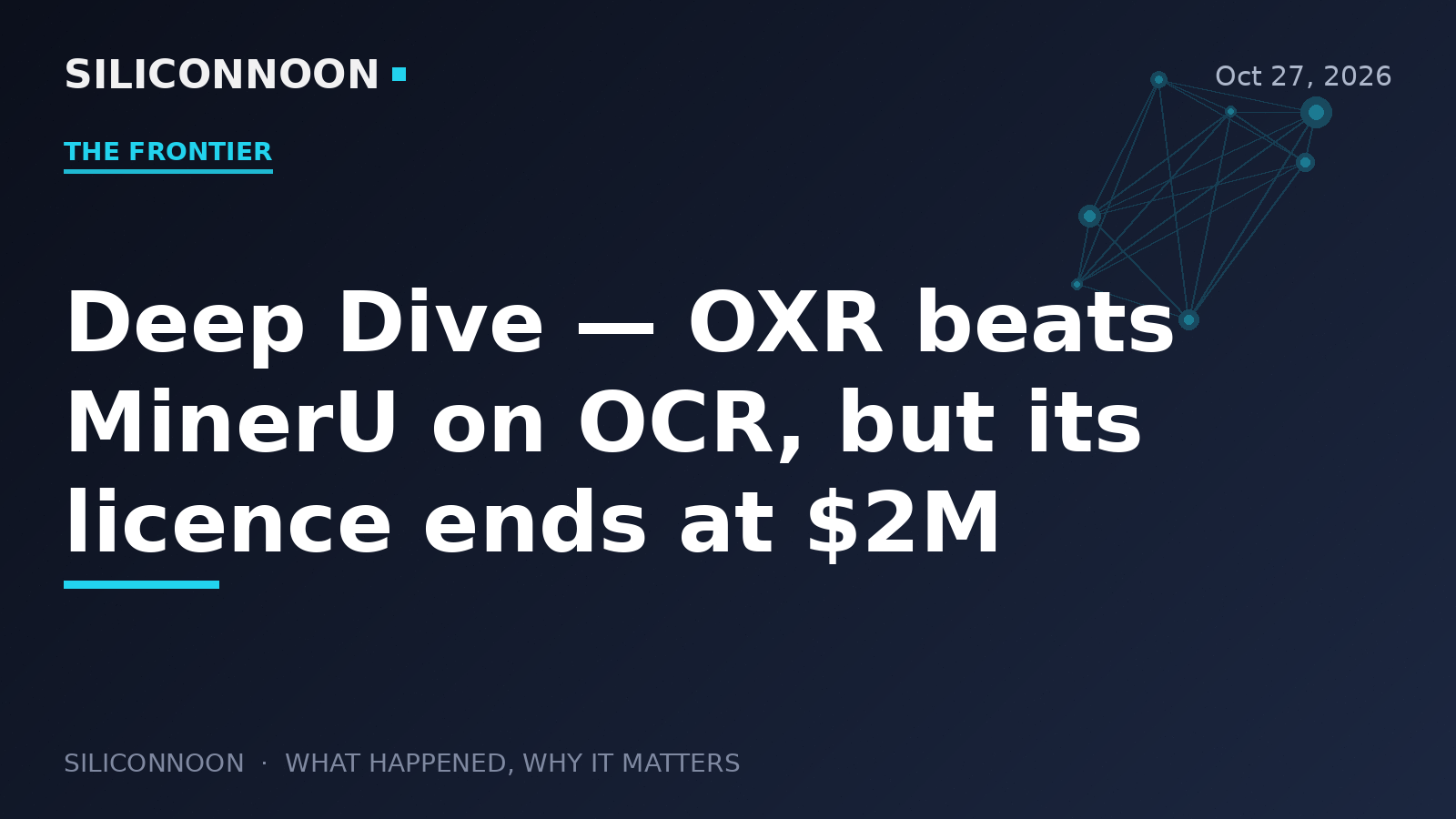 Deep Dive — OXR beats MinerU on OCR, but its licence ends at $2M