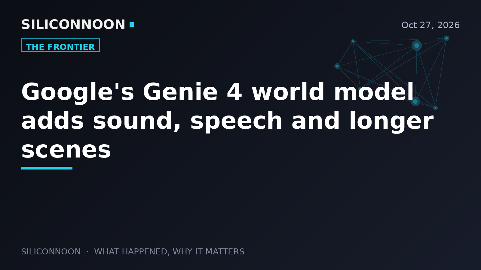 Google's Genie 4 world model adds sound, speech and longer scenes