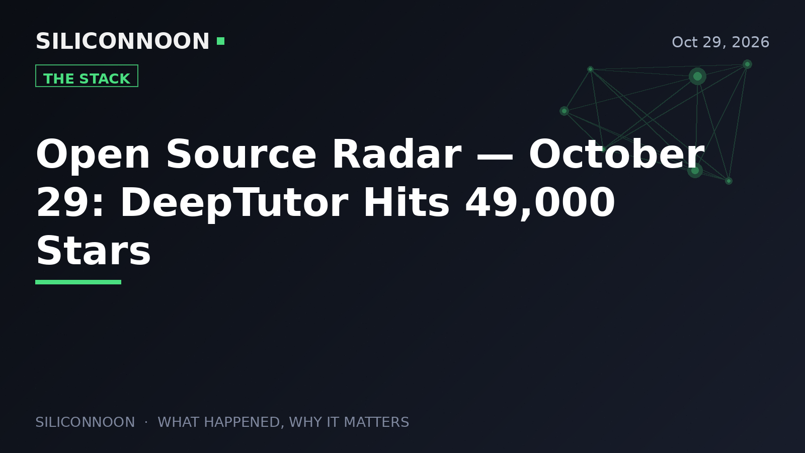Open Source Radar — October 29: DeepTutor Hits 49,000 Stars