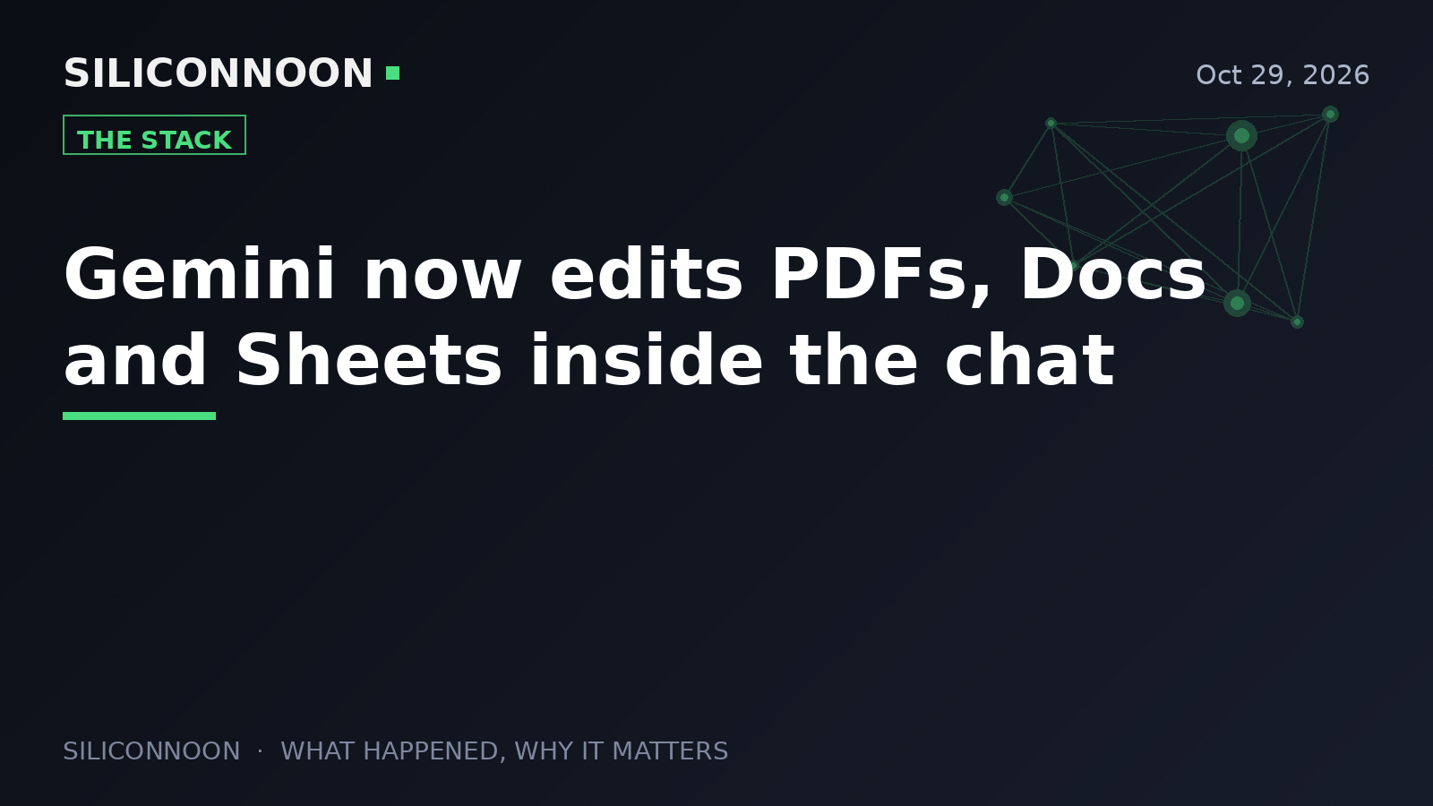 Gemini now edits PDFs, Docs and Sheets inside the chat