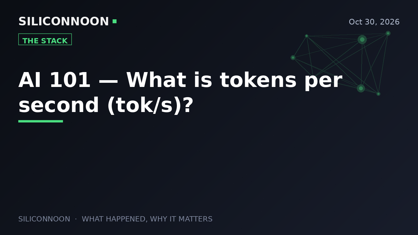 AI 101 — What is tokens per second (tok/s)?