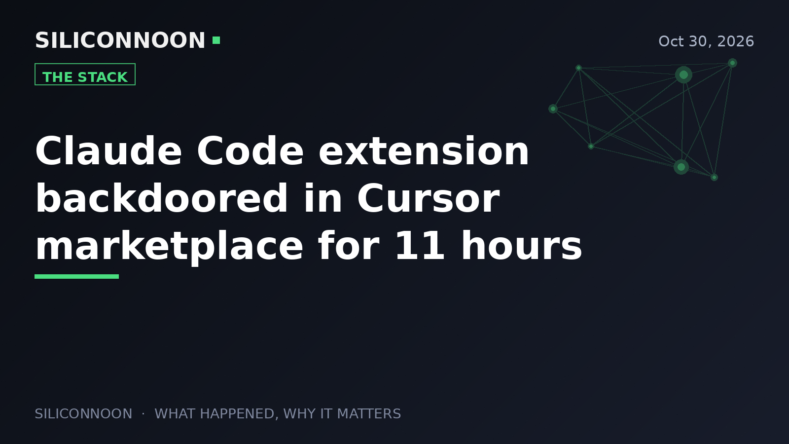Claude Code extension backdoored in Cursor marketplace for 11 hours