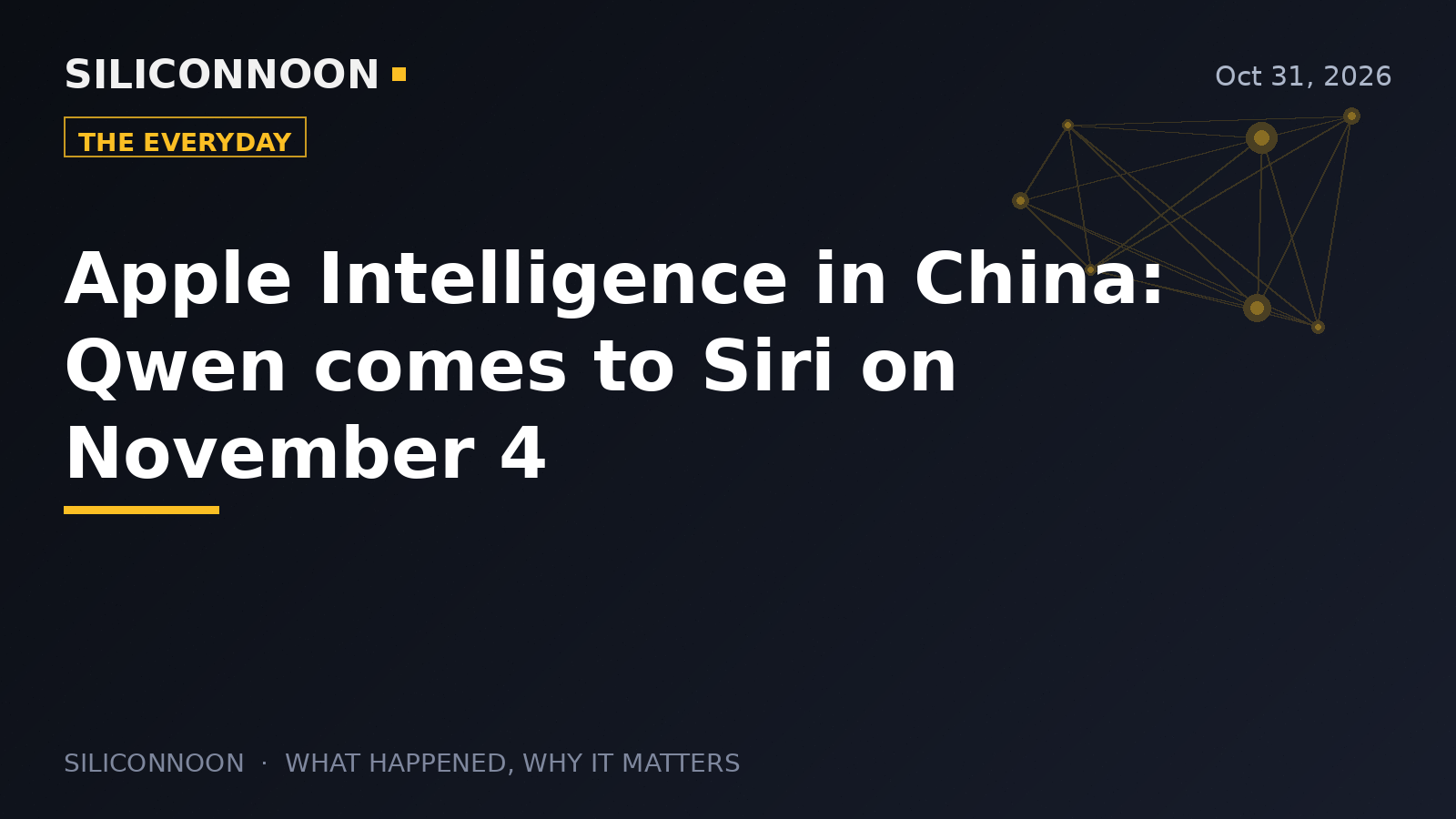 Apple Intelligence in China: Qwen comes to Siri on November 4