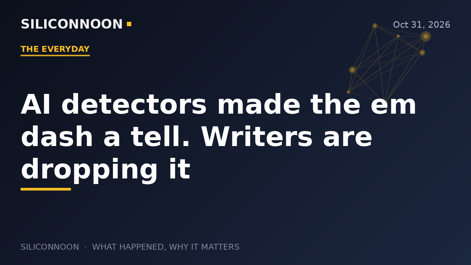 AI detectors made the em dash a tell. Writers are dropping it