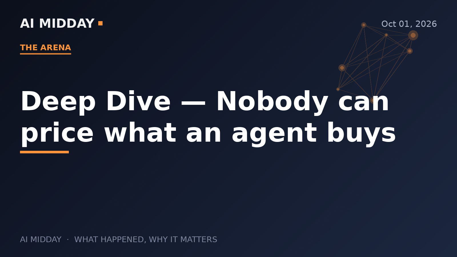 Deep Dive — Nobody can price what an agent buys