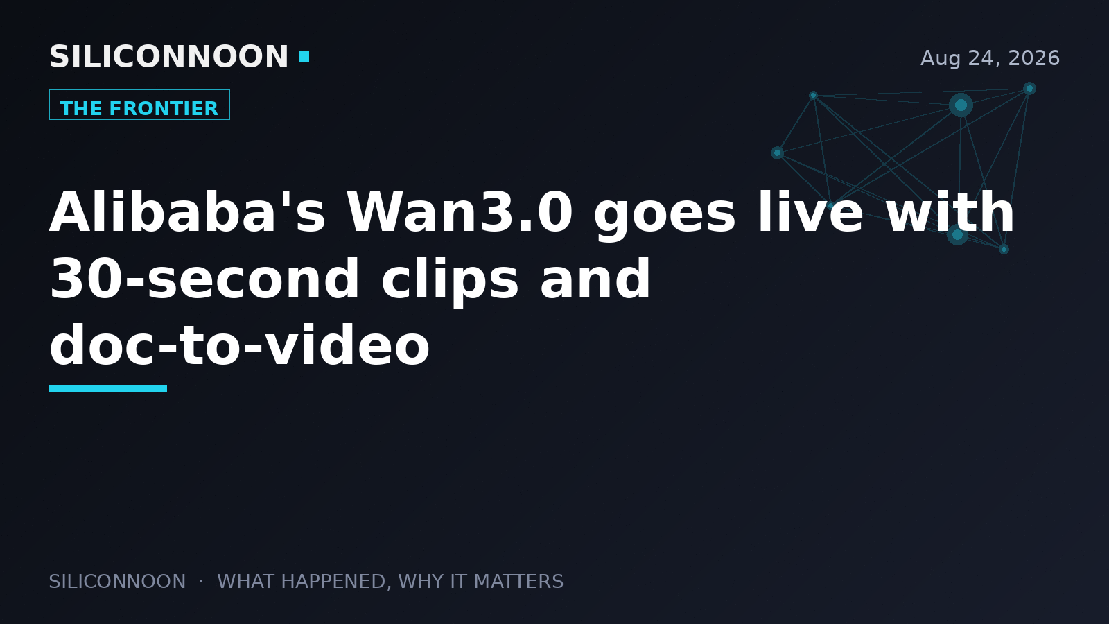 Alibaba's Wan3.0 goes live with 30-second clips and doc-to-video
