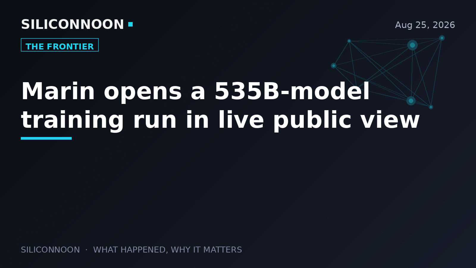 Marin opens a 535B-model training run in live public view