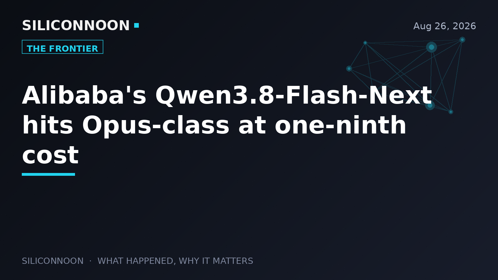 Alibaba's Qwen3.8-Flash-Next hits Opus-class at one-ninth cost