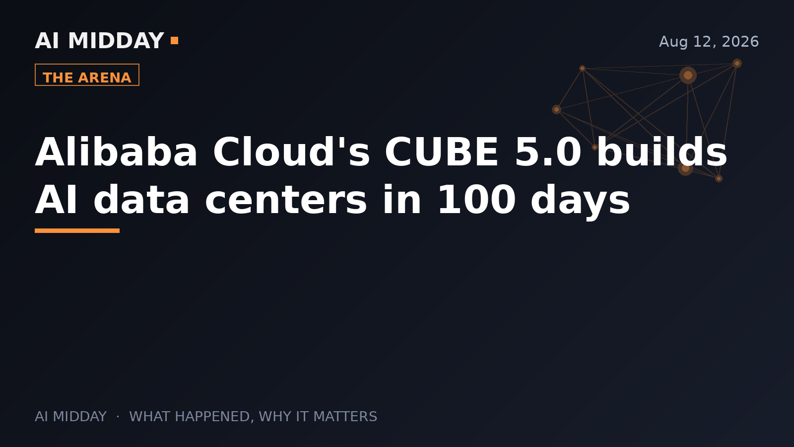 Alibaba Cloud's CUBE 5.0 builds AI data centers in 100 days