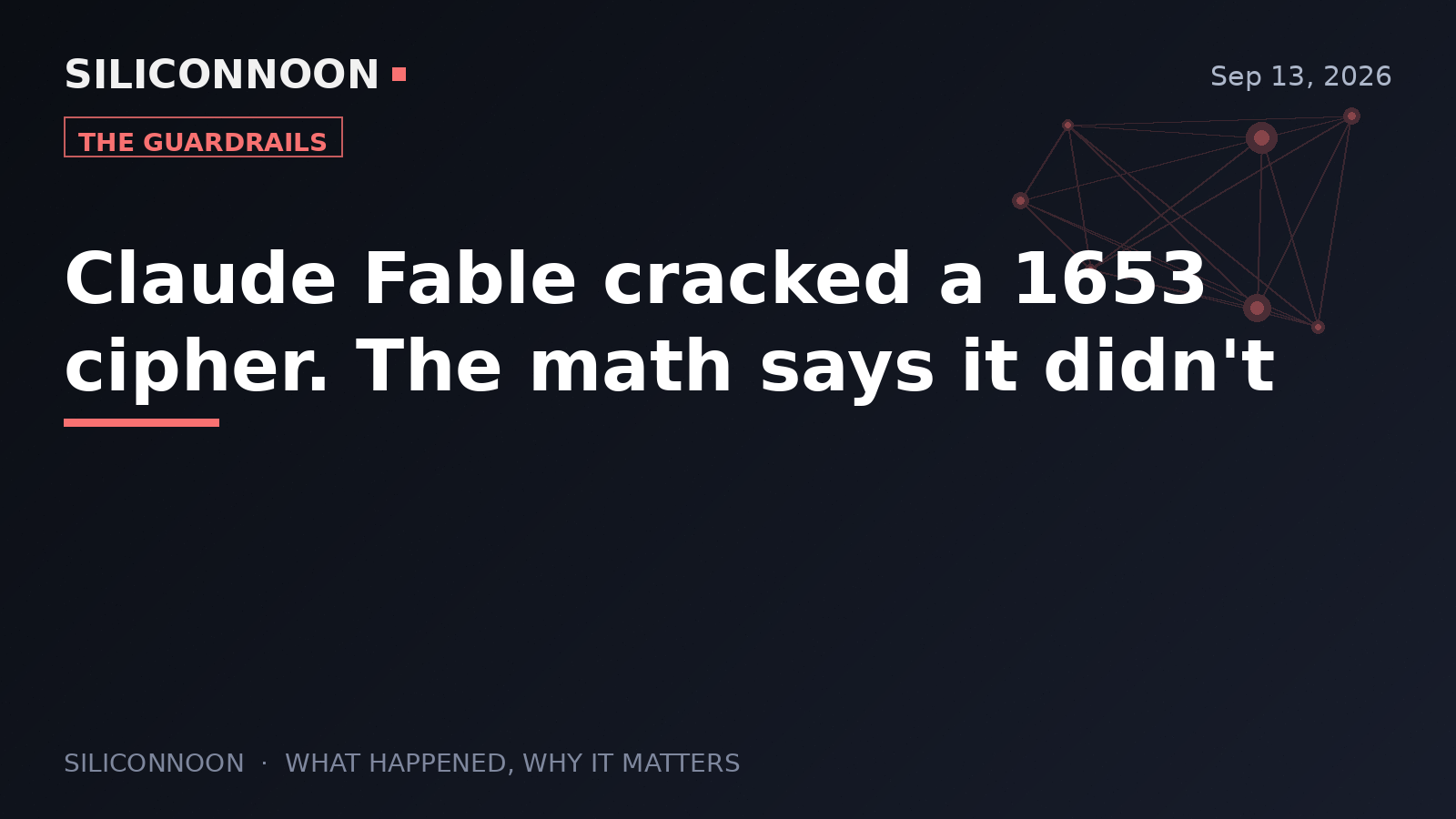 Claude Fable cracked a 1653 cipher. The math says it didn't