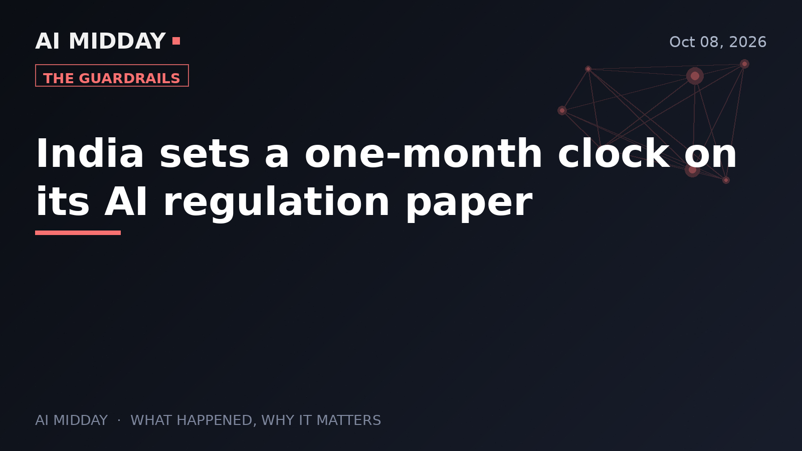 India sets a one-month clock on its AI regulation paper