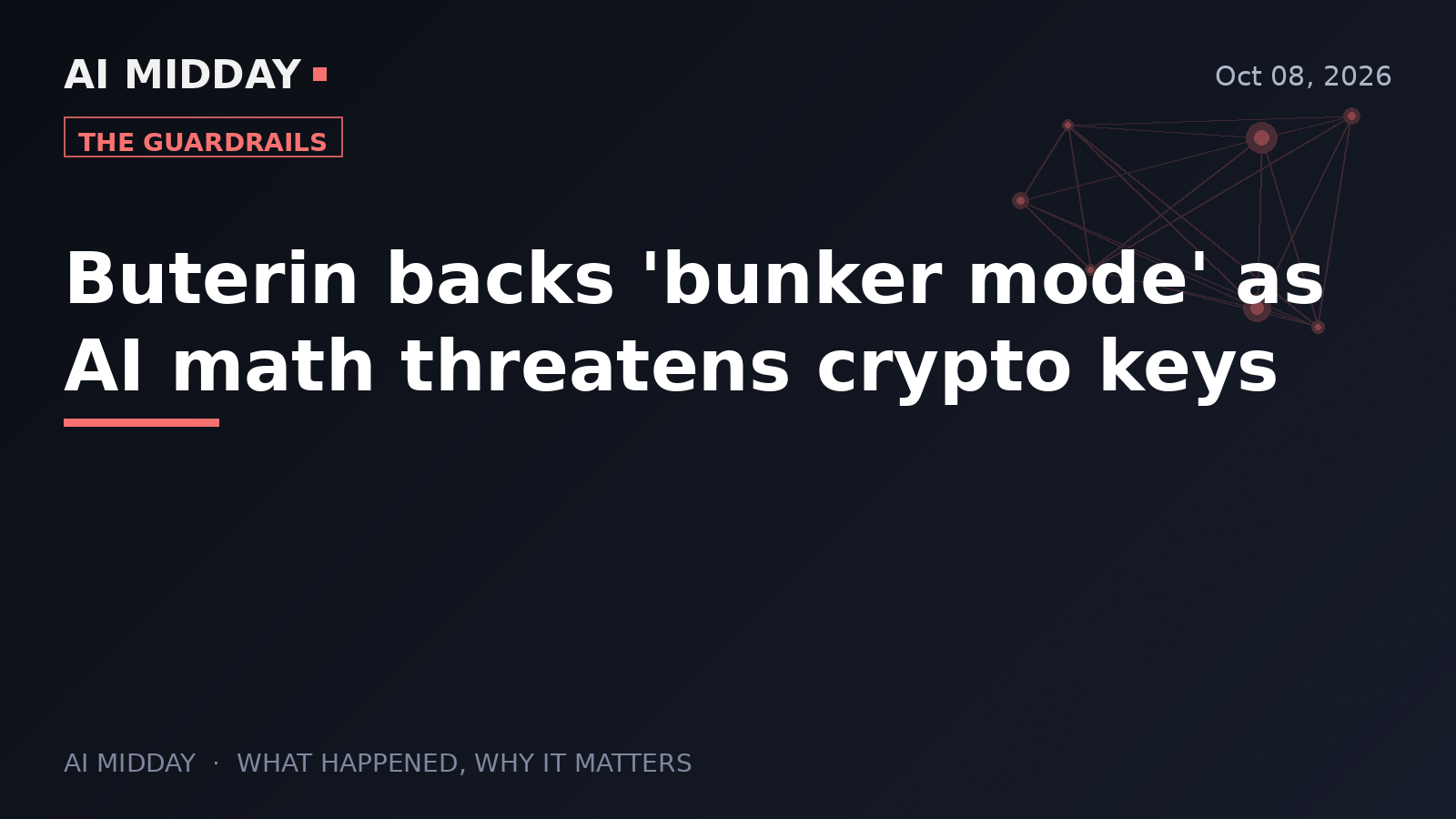 Buterin backs 'bunker mode' as AI math threatens crypto keys