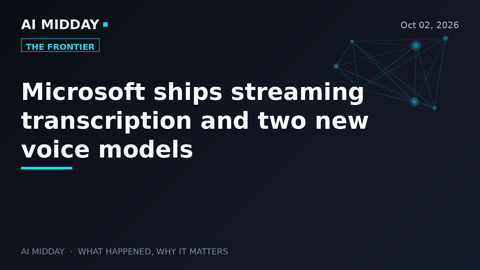Microsoft ships streaming transcription and two new voice models