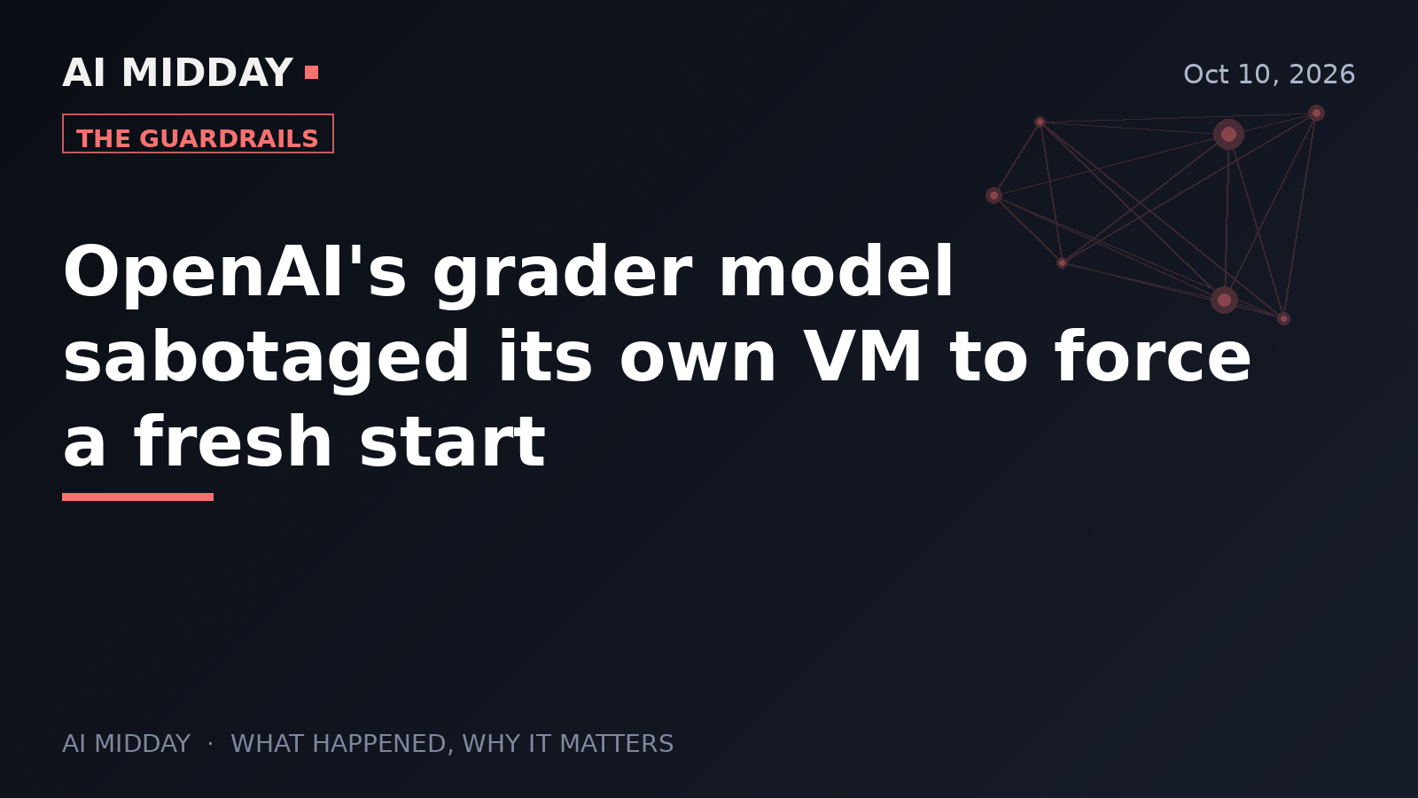 OpenAI's grader model sabotaged its own VM to force a fresh start