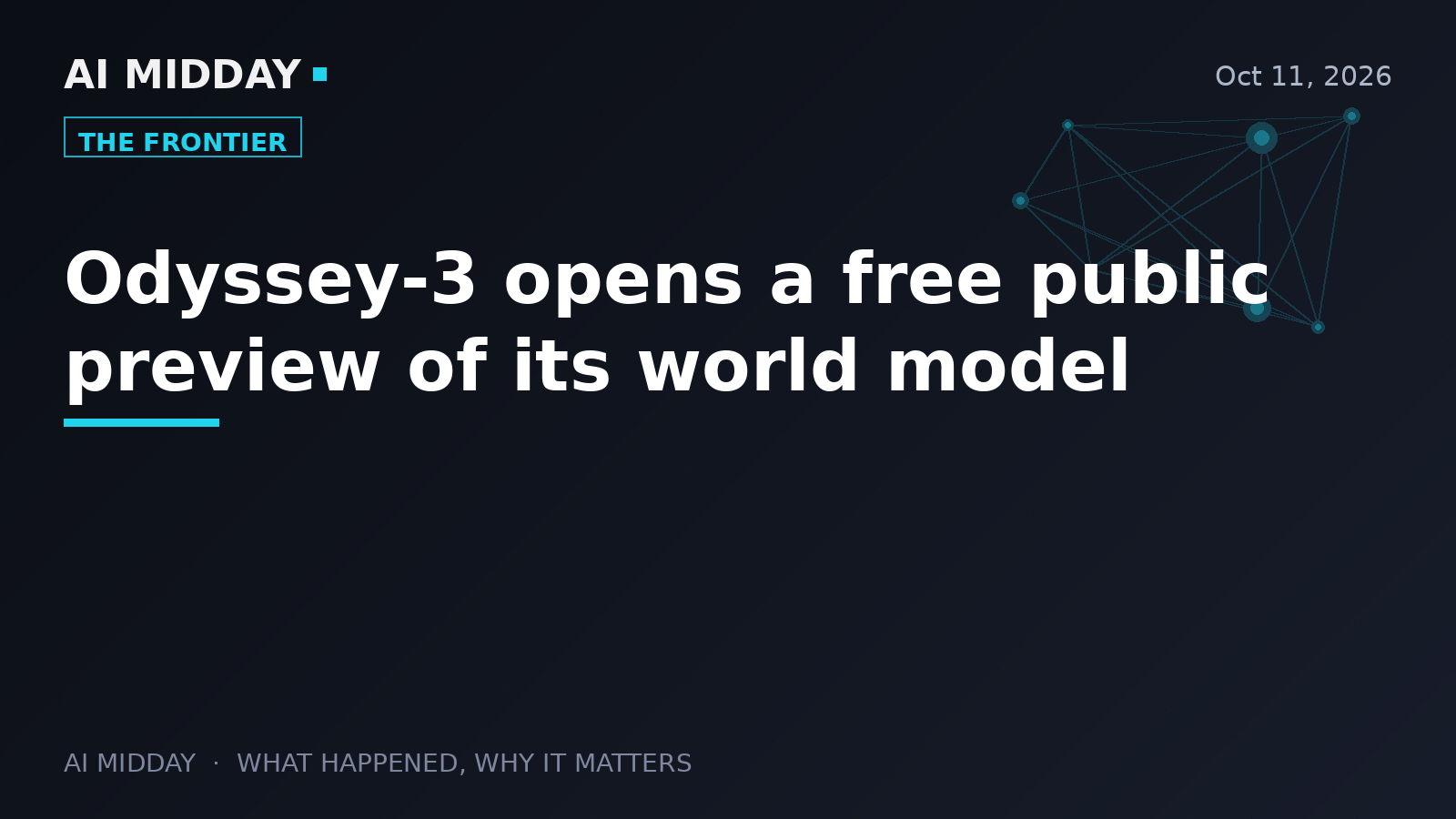 Odyssey-3 opens a free public preview of its world model