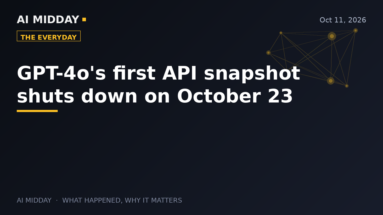 GPT-4o's first API snapshot shuts down on October 23