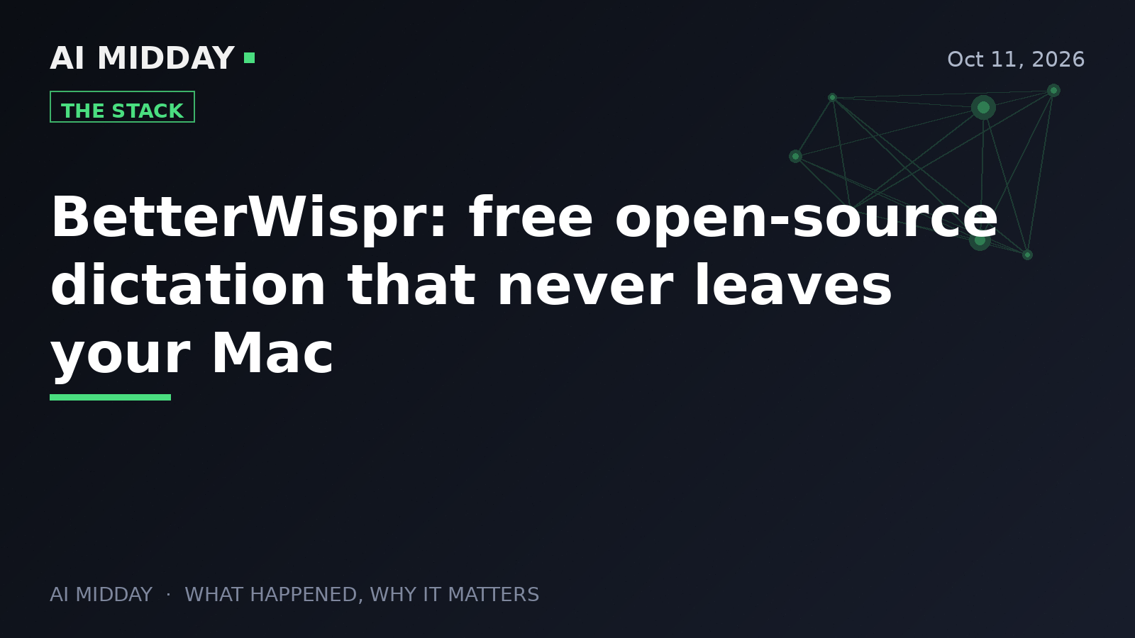 BetterWispr: free open-source dictation that never leaves your Mac