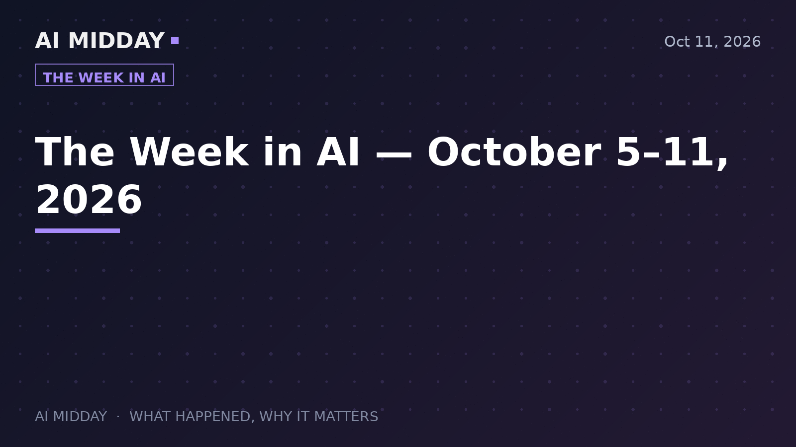 The Week in AI — October 5–11, 2026