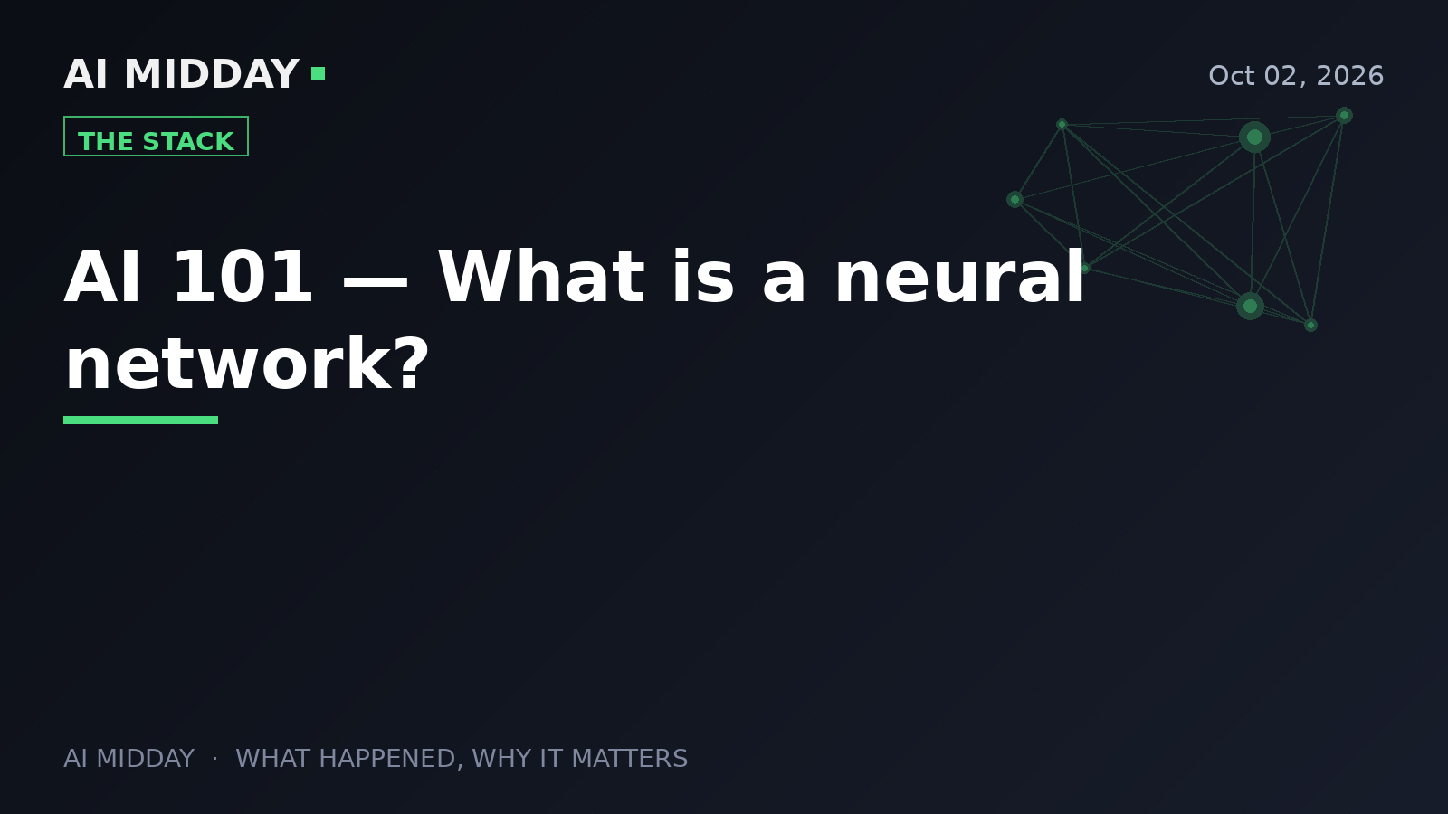 AI 101 — What is a neural network?