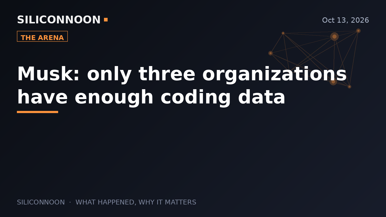 Musk: only three organizations have enough coding data