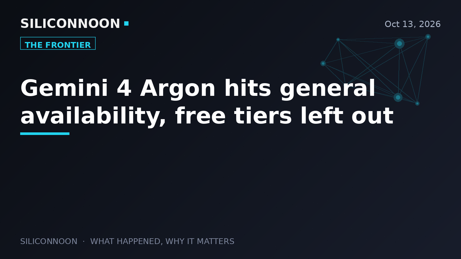 Gemini 4 Argon hits general availability, free tiers left out