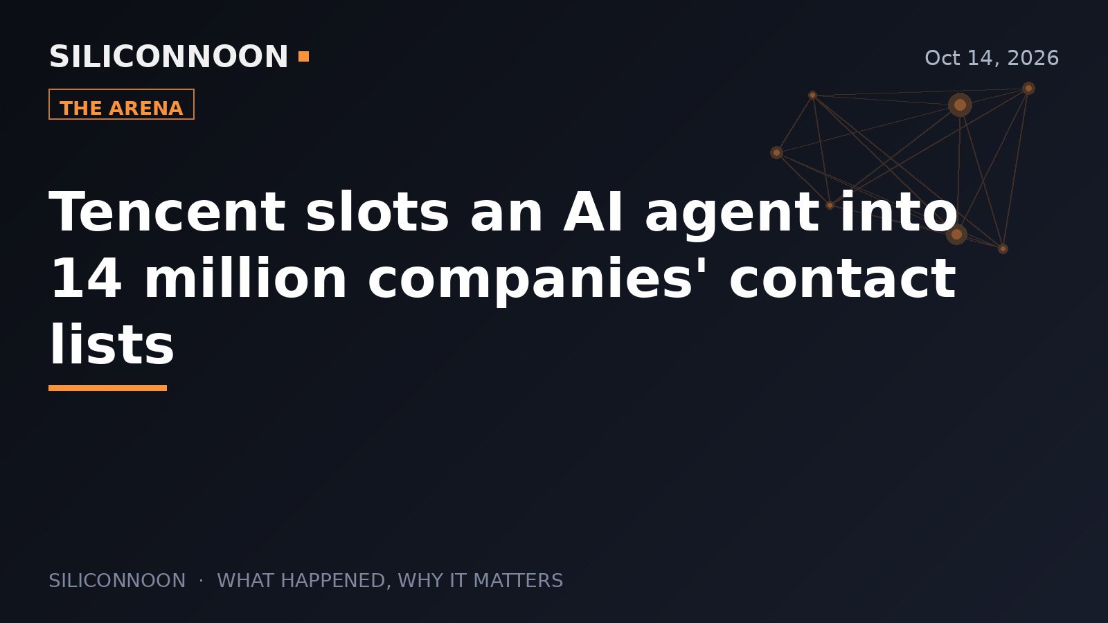 Tencent slots an AI agent into 14 million companies' contact lists