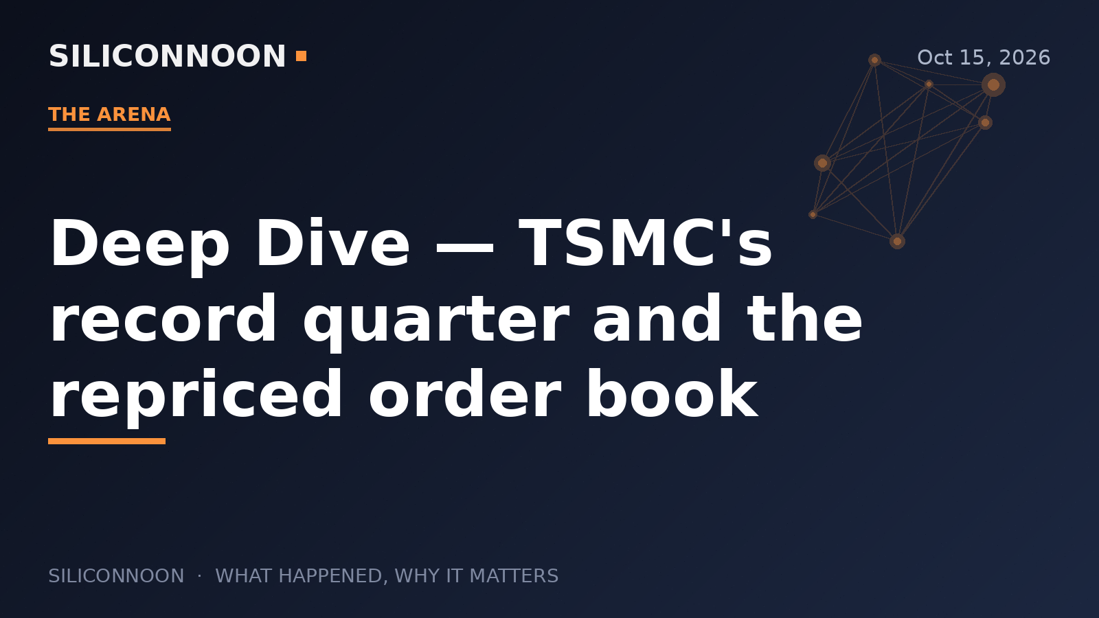 Deep Dive — TSMC's record quarter and the repriced order book