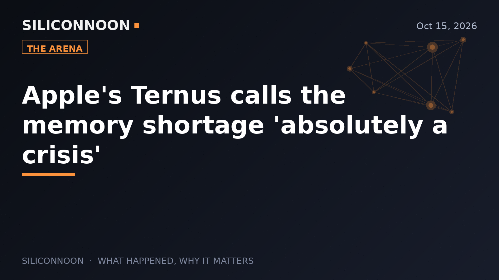 Apple's Ternus calls the memory shortage 'absolutely a crisis'