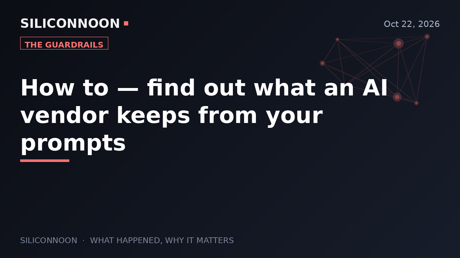 How to — find out what an AI vendor keeps from your prompts