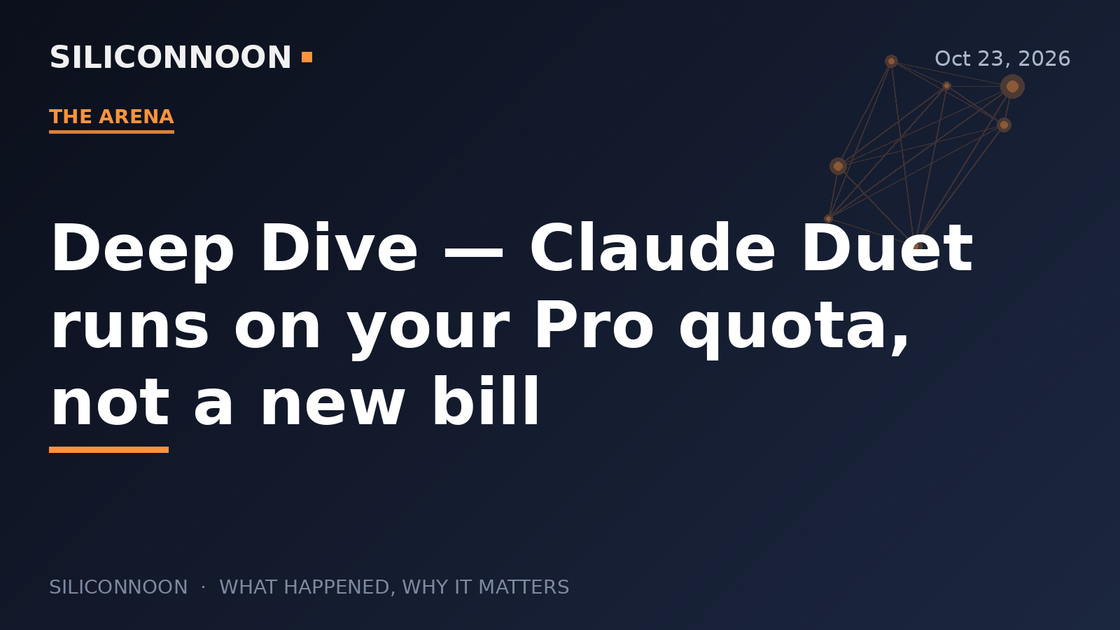Deep Dive — Claude Duet runs on your Pro quota, not a new bill