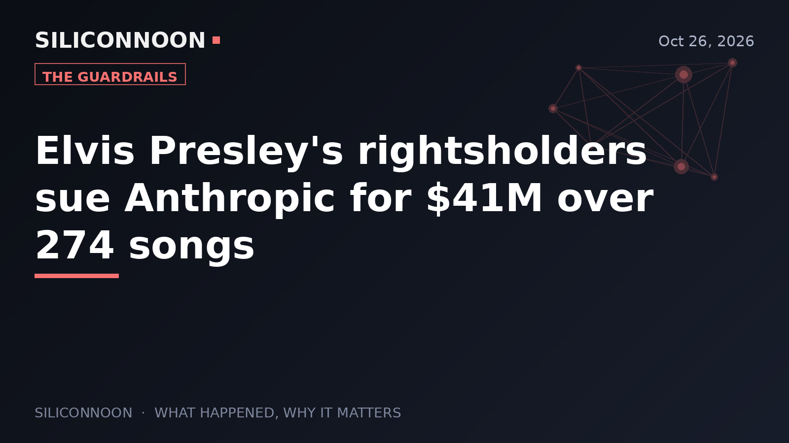 Elvis Presley's rightsholders sue Anthropic for $41M over 274 songs