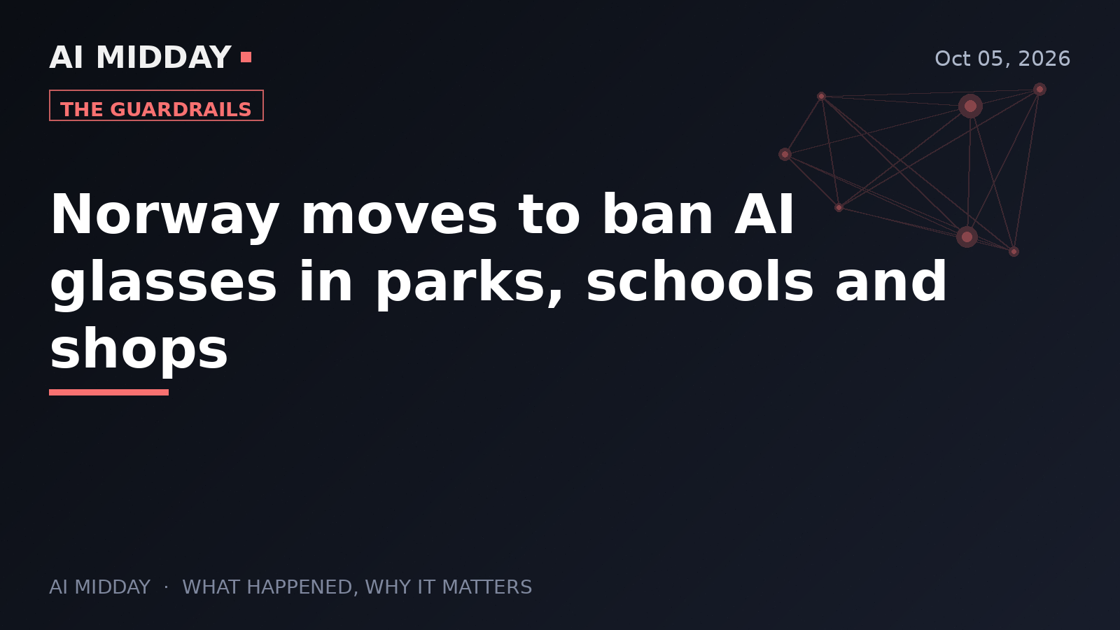 Norway moves to ban AI glasses in parks, schools and shops