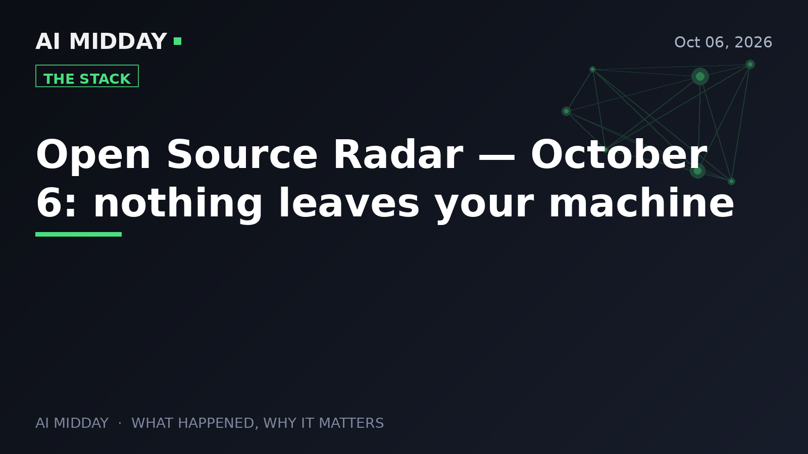 Open Source Radar — October 6: nothing leaves your machine